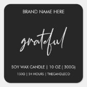 Grateful Herfst Candle Label Sticker | Custom (Voorkant)