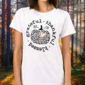 Grateful Merci béni Citrouille Coeur T-shirt 