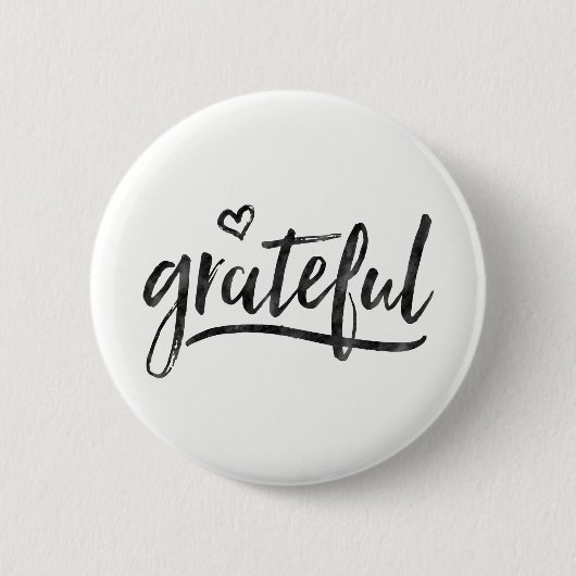 Grateful minimalistisch aangepaste achtergrondkleu ronde button 5,7 cm (Voorkant)
