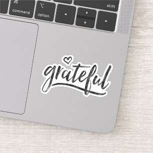 Grateful minimalistisch aangepaste achtergrondkleu sticker