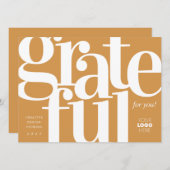 Grateful Modern Gold Business Holiday Kaart (Voorkant / Achterkant)
