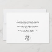 Grateful | Moderne Script Business Logo Corporate Feestdagenkaart (Achterkant)