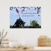 Grateful Nation Bedankt You for Your Service Poste Poster (Keuken)