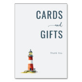 Grateful Navy Minimalist Lighthouse Kaart (Achterkant)