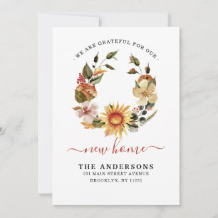 Grateful New Home We hebben Herfst Wreath Moving Aankondiging
