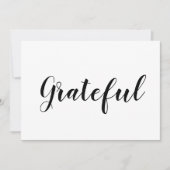 Grateful noir blanc script mignon carte d'action d (Devant)