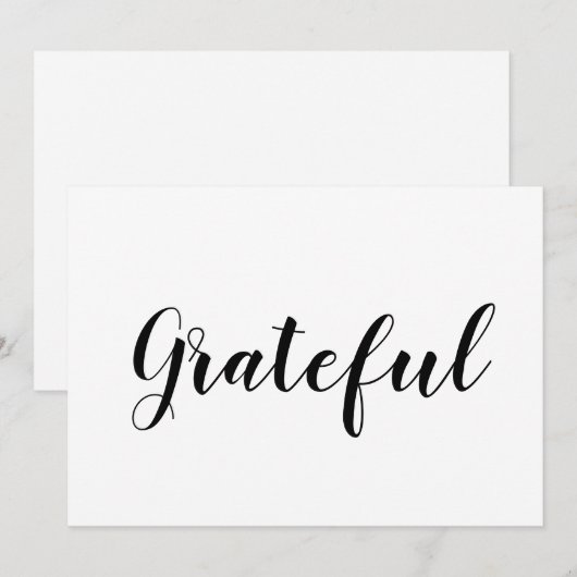 Grateful noir blanc script mignon carte d'action d (Devant / Derrière)
