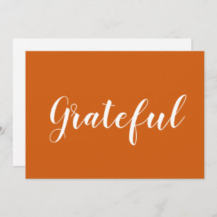 Grateful orange calligraphie carte d'action de grâ
