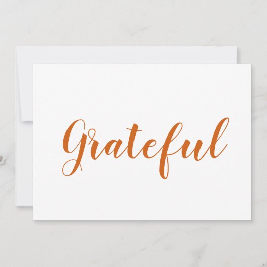 Grateful orange script mignon carte d'action de gr (Devant)