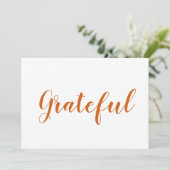 Grateful orange script mignon carte d'action de gr (Debout devant)
