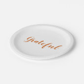 Grateful oranje spice script schattige Thanksgivin Papieren Bordje (Gekanteld)