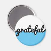 Grateful Script Modern Light BlueBlack en White Magneet (Voorkant / Achterkant)
