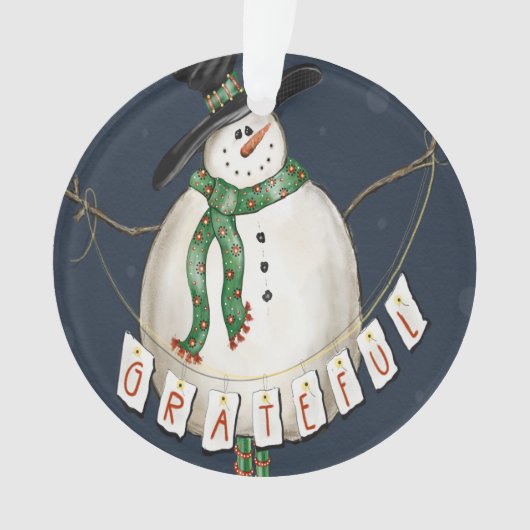 Grateful Snowman Ornament (voorkant)