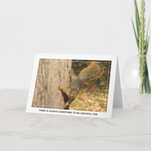 Grateful Squirrel Blank Note Kaart (Voorkant)