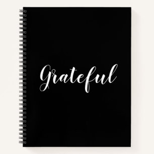 Grateful tekstelegant voor zwart aangepast script notitieboek