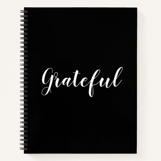Grateful tekstelegant voor zwart aangepast script notitieboek (Voorkant)