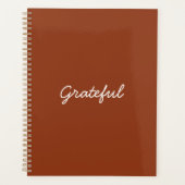 Grateful terracotta aangepaste casual script moder planner (Voorkant)