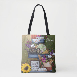 Grateful, Thankful, Bless Gepersonaliseerd Canvas  Draagtas