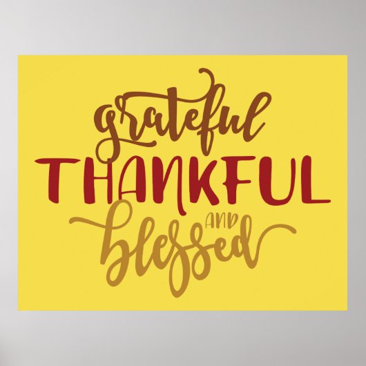 Grateful Thankful Bless Poster (Voorkant)