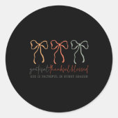 Grateful Thankful Blessed God's Faithful Christian Ronde Sticker (Voorkant)