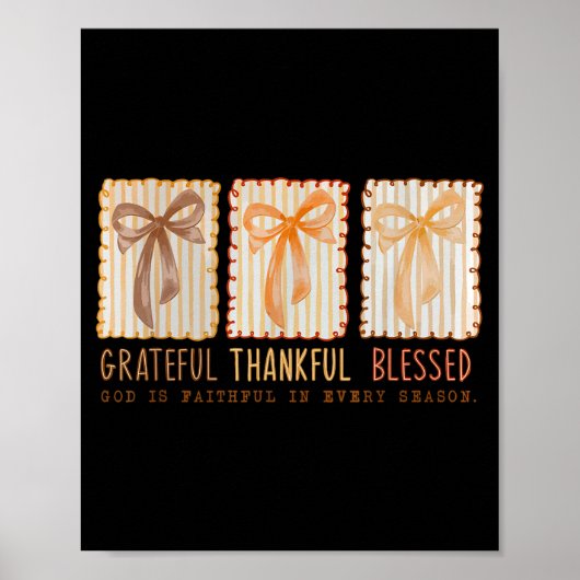 Grateful Thankful Blessed Religious Christian Poster (Voorkant)
