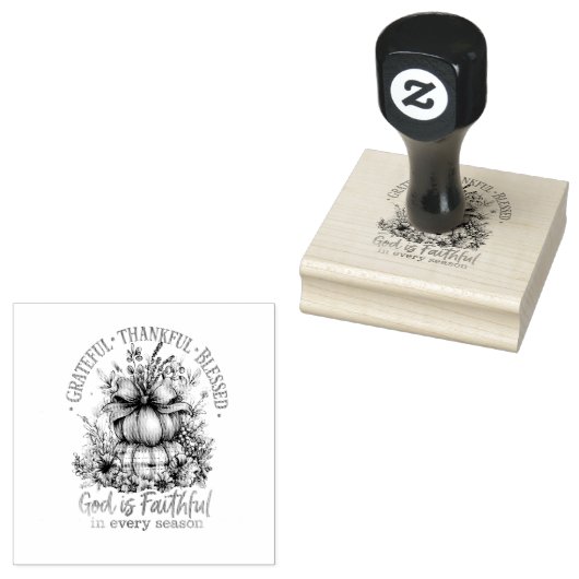 Grateful Thankful Blessed Rubberstempel (Gestempeld)