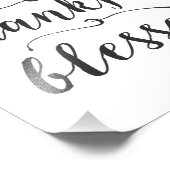 Grateful Thankful Blessed Rustic Script Foto Afdruk (Hoek)