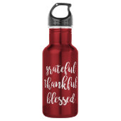 GRATEFUL THANKFUL BLESSED script | Waterfles (Voorkant)