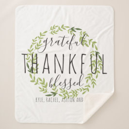 Grateful, Thankful, Blessed Sherpa Blanket Sherpa Deken