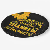 Grateful, Thankful, Blessed Sunflower Papieren Bordje (Gekanteld)