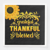 Grateful, Thankful, Blessed Sunflower Servet (Voorkant)