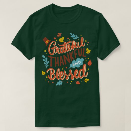 Grateful Thankful Blessed T-shirt (Design voorkant)