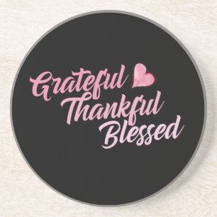 Grateful Thankful Blessed Zandsteen Onderzetter