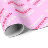 Grateful, Thankful, Gratitude Quote, Pink, Holiday Cadeaupapier (Rol Hoek)