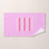 Grateful, Thankful, Gratitude Quote, Pink, Holiday Handdoek (Handdoek)