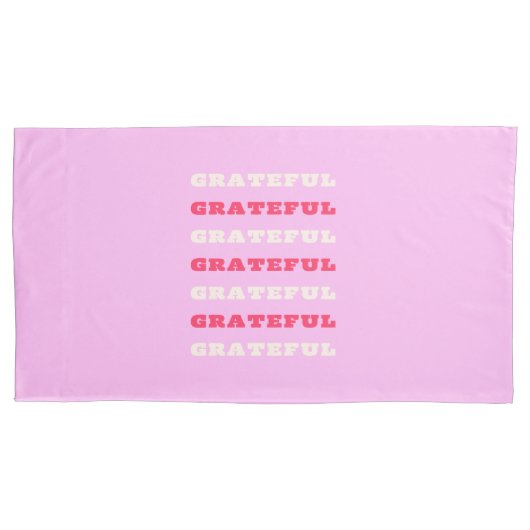 Grateful, Thankful, Gratitude Quote, Pink, Holiday Kussensloop (Voorkant)