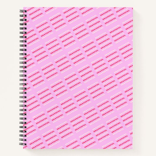 Grateful, Thankful, Gratitude Quote, Pink, Holiday Notitieboek (Voorkant)