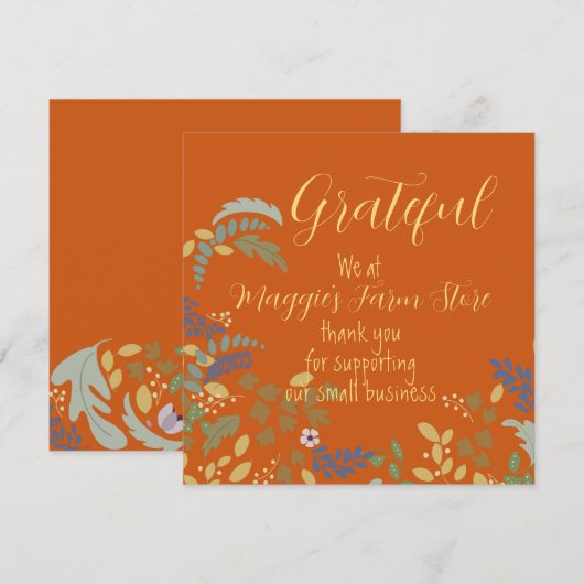 Grateful Thanksgiving Business Holiday Kaart (Voorkant / Achterkant)