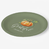 Grateful Thanksgiving Oranje Pompoen Gepersonalise Papieren Bordje (Gekanteld)