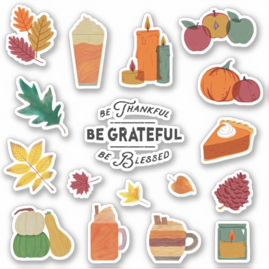 Grateful Thanksgiving Pompoen Spice Sticker Pack (Voorkant)