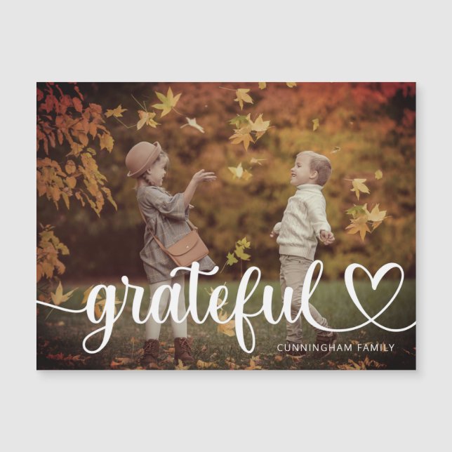 Grateful Thanksgiving Simple Family Foto (Voorkant)