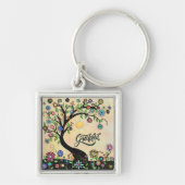 Grateful Tree Flowers Fun Sleutelhanger (Voorkant)