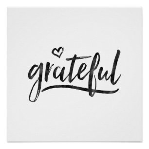 Grateful Typography Minimalistic Perfect Poster