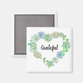 Grateful Waterverf Floral Krans Koelkast Magneet (Voorkant / Achterkant)