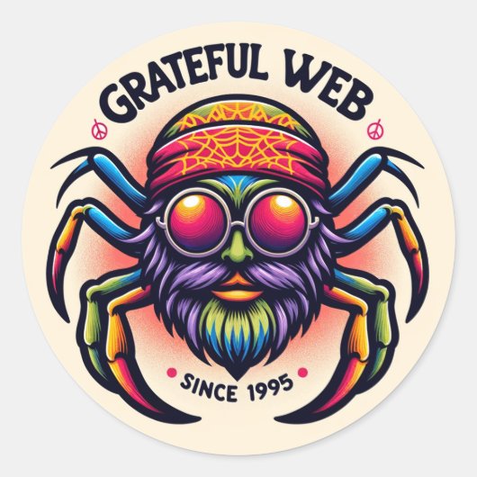 Grateful Web - Spydye3 Ronde Sticker (Voorkant)