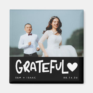Grateful Wedding Photo Hartelijk dank Magneet