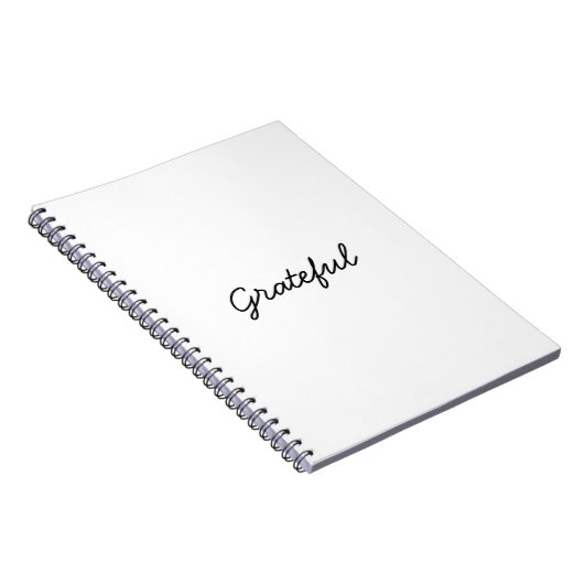 Grateful white custom script minimalist dankbaarhe notitieboek (Rechterzijde)