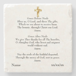 Gratia Voor en Na de Maaltijd Katholiek Geschenk P Stenen Onderzetter