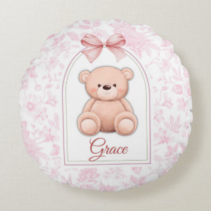 gratie Aangepaste Roze Teddybeer Nursery Design Rond Kussen
