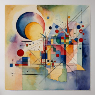 Gratiënvolle Artistieke Abstracte Kunst Waterkleur Poster